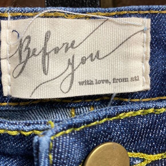 Before You Pearl Fringe Ankle High Waist Jeans Size Large NWT - Picture 3 of 5